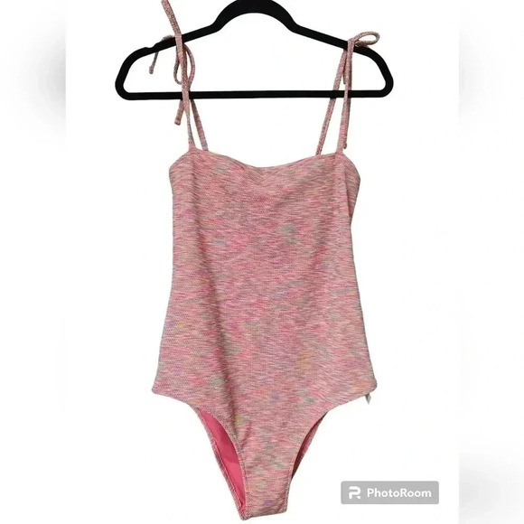 Aerie Space Dye Pique Bandeau One Piece Swimsuit - Picture 4 of 6